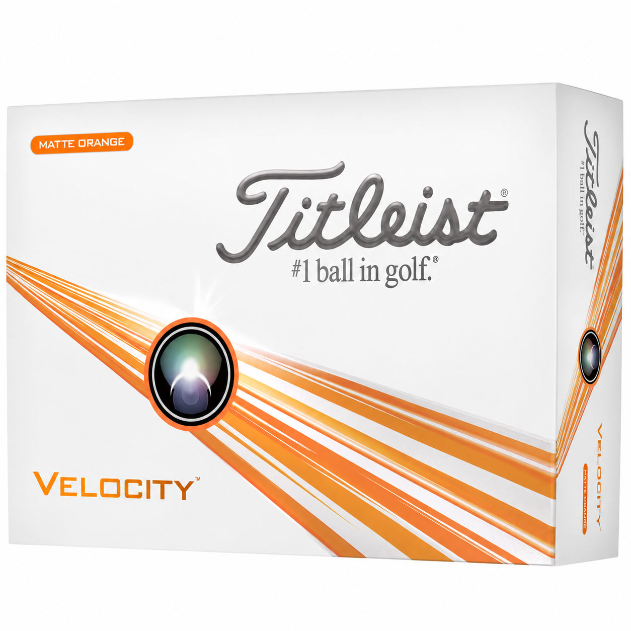 Упаковка оранжевых мячей для гольфа Titleist Velocity Orange (12 штук)