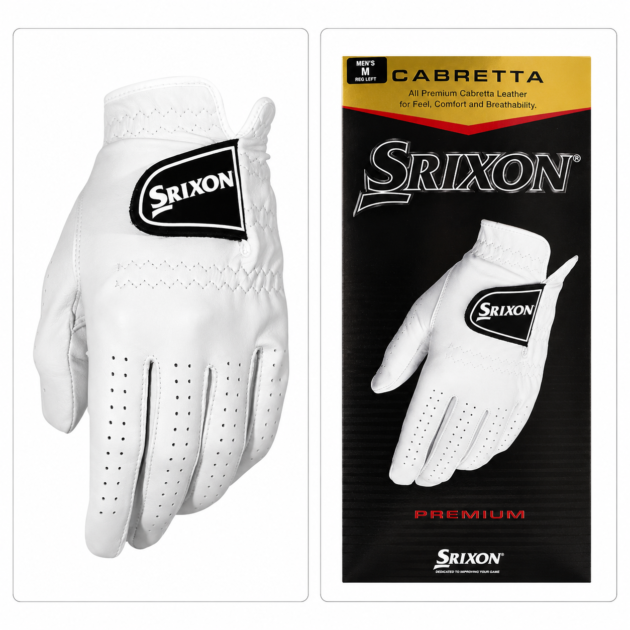 Мужская белая перчатка для гольфа Srixon Premium Cabretta Leather на левую руку, размер M