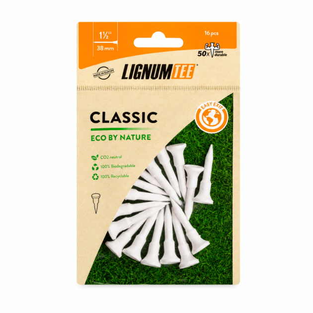 Ти для гольфа Lignum Classic белые, 38 мм