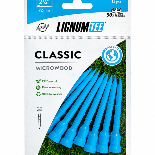 Ти для гольфа Lignum Classic голубые, 72 мм