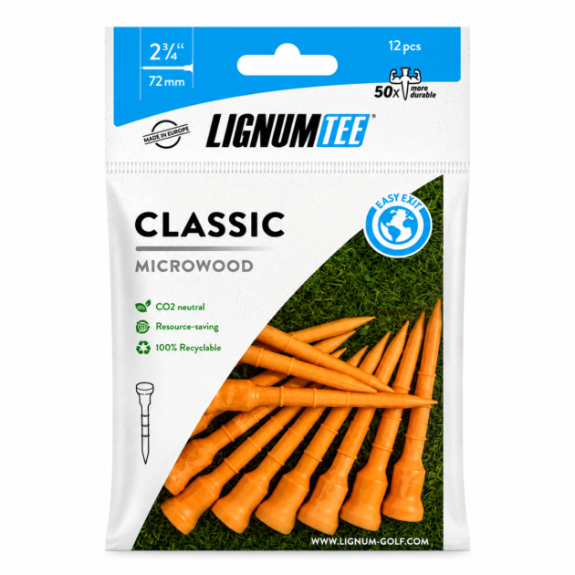 Ти для гольфа Lignum Classic оранжевые, 72 мм