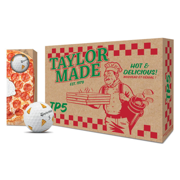 Подарочная упаковка мячей для гольфа TaylorMade TP5 pix Pizza Party на 12 штук